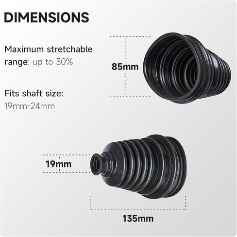 مجموعة كبيرة من عمود CV CV Axle Boot Att لاستبدال مجموعة الحذاء ذات السرعة الثابتة العالمية لسيارات الدفع الرباعي SUV SCAFT CAR SIVE 24MM-27MM (حزمة 2) in Kuwait