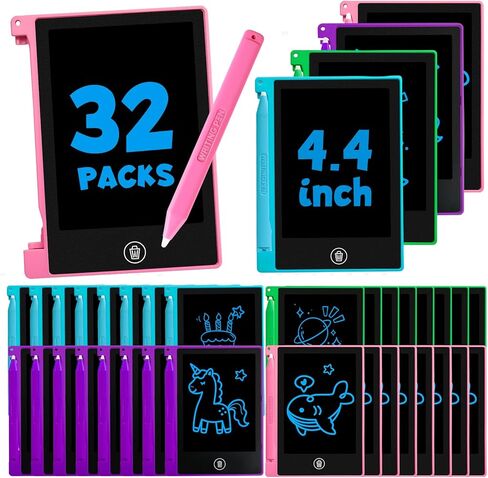 24 Pack 4.4 Inch Mini LCD Writing Tablet for Kids, Erasable and Reusable Toddler Doodle Board, Ideal School or Party Favors Gift for Age 3 Years Old and Above in Saudi Arabia
