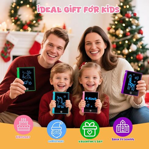 24 Pack 4.4 Inch Mini LCD Writing Tablet for Kids, Erasable and Reusable Toddler Doodle Board, Ideal School or Party Favors Gift for Age 3 Years Old and Above in Saudi Arabia