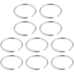 10pcs Fake Nose Ring Hoop，Stainless Steel Nose Piercings，Fake Septum Ring Non Pierced Lip Rings Jewelry for Women Men in Saudi Arabia