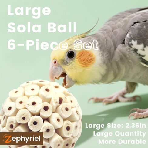 Bird Toys Sola Balls 2.36 '' - 6pcs ، لعبة علف الطيور ، لعبة Sola atta sole ، لعبة Parrot Pherred Toy لشحذ المخالب والمنقرق للكوكاتيل ، الببغاوات ، conure ، الطيور الحب ، الببتوغ والطيور الصغيرة in Kuwait