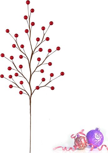 17" Pearl White Berry Stem Picks - 12-Pack Decorative Sprays for Weddings, Christmas Tree Decor, Arrangements, DIY Crafts, with 35 Berries on Each Stem in Kuwait