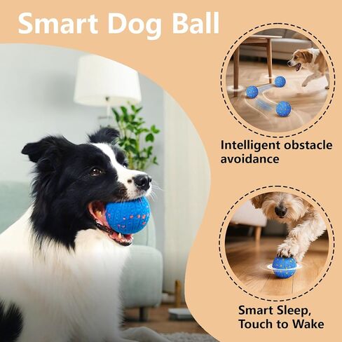 Smart Interactive Dog Ball-3 MODE ROUPLE ROUND للكلاب المتوسطة/الكبيرة ، ومضغ E-TPU ، و USB-C Fast Charge ، و IP54 مقاومة للماء ، ومقاومة للقلق المنزلي للآباء والأمهات الأليفة المشغولين in Kuwait