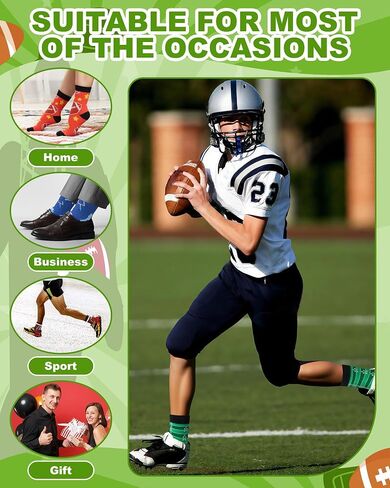 Ramede 48 Pairs Football Socks Bulk Novelty Sports Crew Socks Funny Football Pattern for Men Women Team Gifts in Saudi Arabia