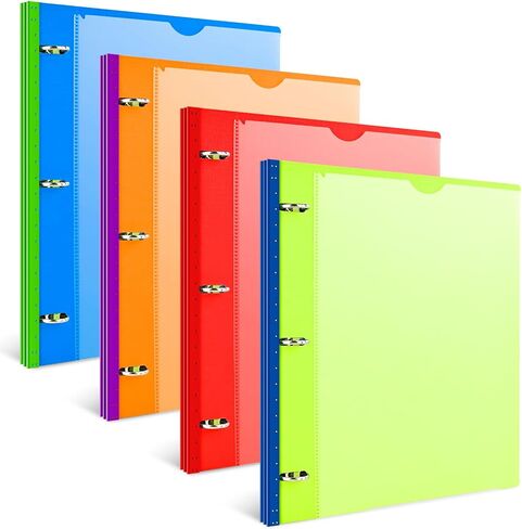 Infun 1 Inch Telescoping 3 Binder Binder Black+White - 4 PCS ， عددات مرنة مع غطاء أمامي قابل للتخصيص وجيب كتالوج واضح ، وحلقة 1 بوصة 3 ، 225 صفيحة in Kuwait