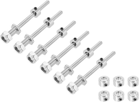 MECCANIXITY 15/64 Inch Diameter x 2.95 Inch Length 6 Set Landing Gear Axle Shaft Drive Axle with Nuts Wheel Stop Collar for RC Airplane in Saudi Arabia