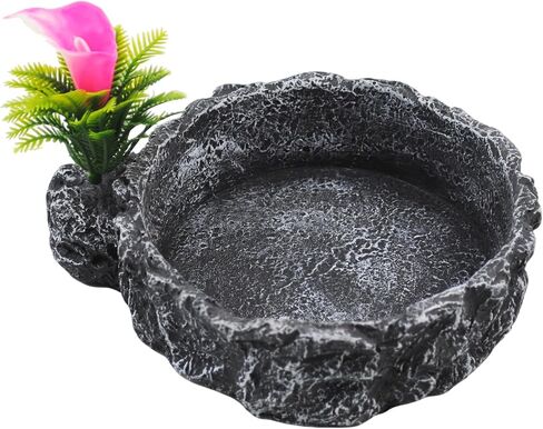 Reptile Water Dish Food Bowl,Corner Rock Terrarium Feeding Bowl Hermit Crab Water,Reptile Feeder Food and Water Dish,Tortoise, Lizard, Gecko, Chameleon, Bearded Dragon in Saudi Arabia