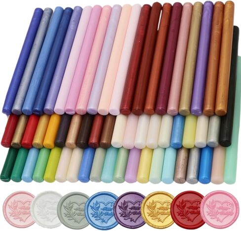 40pcs ختم شمع العصي لختم شمعي ، ولون متنوع ختم Waxglue بندقية الشمع عصا عصا الشمع Mini ، وألوان مختلطة مجموعة شمعية كبيرة لدعوات الزفاف (40) in Kuwait