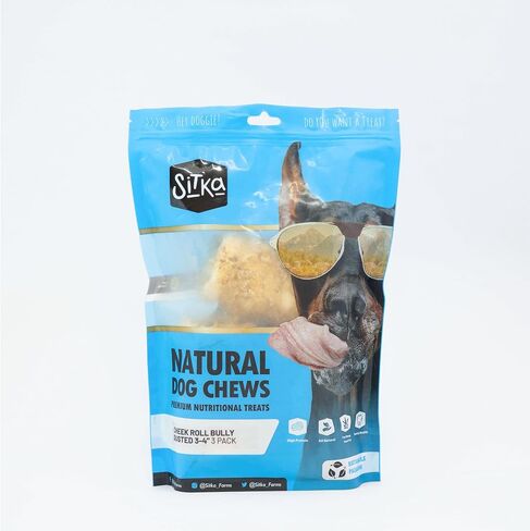 Sitka Farms Cheek Roll Natural 3-4" (Printed Bag X 3 UN) (3 Count, Natural) in Kuwait