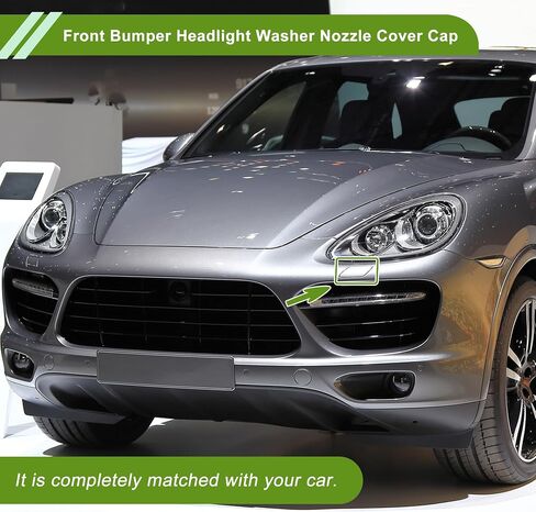 Front Right Bumper Headlight Washer Nozzle Cover Cap No.95862830200 Bumper Trim Nozzle Cover for Porsche Cayenne 2011-2014 Silver Tone Plastic 1 Pcs in Saudi Arabia