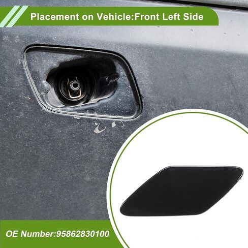 Front Right Bumper Headlight Washer Nozzle Cover Cap No.95862830200 Bumper Trim Nozzle Cover for Porsche Cayenne 2011-2014 Silver Tone Plastic 1 Pcs in Saudi Arabia
