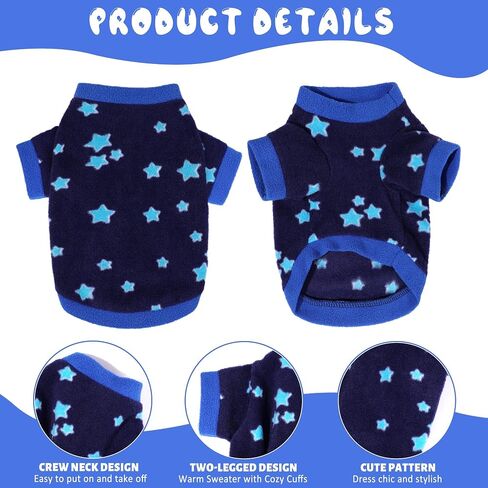 2 Pieces Dog Sweaters for Small Dogs Girl Fall Winter Fleece Dog Clothes Soft Warm Puppy Sweater Doggie Coat Pet Cloting for Chihuahua Yorkie Polka dots Leopard Print, XXS in Saudi Arabia