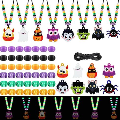 36 مجموعة من الخرز هالوين لمجموعة Make -Stchain Making ، Halloween Halloween Beaded Chain Craft Kit ، Glow in the Dark Pony Beads ، Diy Keychain Making Supplies Bead Craft Kit for Active Party Gifts Gifts in Kuwait