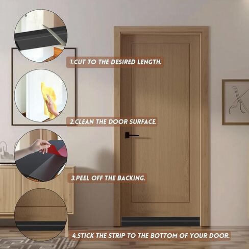 سدادة باب الباب لأسفل الباب ، ختم الباب تجريد الطقس للأبواب الخارجية والداخلية (أسود ، 39 بوصة) in Kuwait