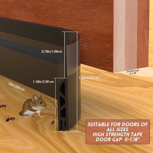 سدادة باب الباب لأسفل الباب ، ختم الباب تجريد الطقس للأبواب الخارجية والداخلية (أسود ، 39 بوصة) in Kuwait