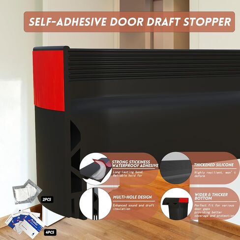 سدادة باب الباب لأسفل الباب ، ختم الباب تجريد الطقس للأبواب الخارجية والداخلية (أسود ، 39 بوصة) in Kuwait