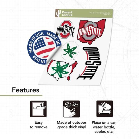 Desert Cactus The University University University Sticker Osu Buckeyes Vinyl Scals Laptop Water Bottle Scrapbook T2 (2024 Championship) in Kuwait