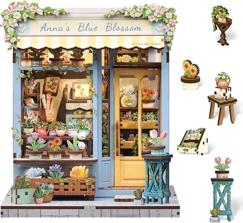 Cutefun Book Nook Kit - DIY Miniature Dollhouse Kit for Adults and Teens, Barbershop Mini House Building Kit with LED Bookshelf Insert Decor Creative Gifts (John's Hair Salon) in Kuwait