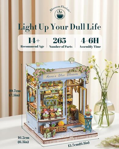 Cutefun Book Nook Kit - DIY Miniature Dollhouse Kit for Adults and Teens, Barbershop Mini House Building Kit with LED Bookshelf Insert Decor Creative Gifts (John's Hair Salon) in Kuwait