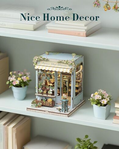 Cutefun Book Nook Kit - DIY Miniature Dollhouse Kit for Adults and Teens, Barbershop Mini House Building Kit with LED Bookshelf Insert Decor Creative Gifts (John's Hair Salon) in Kuwait