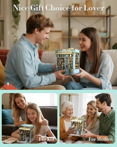 Cutefun Book Nook Kit - DIY Miniature Dollhouse Kit for Adults and Teens, Barbershop Mini House Building Kit with LED Bookshelf Insert Decor Creative Gifts (John's Hair Salon) in Kuwait