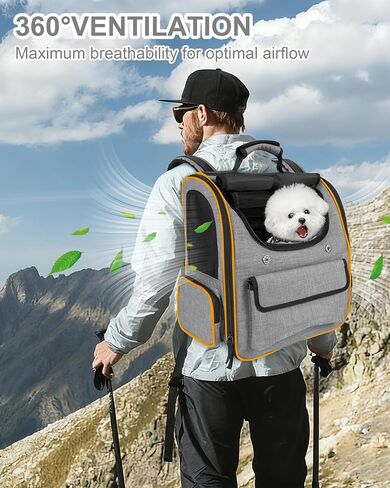 Cat Carrier Backpack for Large Cats Pet Backpack Carrier for Small Dogs, Expandable Cat Backpack Up to 15 Lbs, Foldable Cat Carrying Backpack for Travel Hiking (Black) in Kuwait