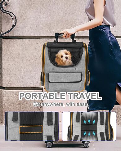 Cat Carrier Backpack for Large Cats Pet Backpack Carrier for Small Dogs, Expandable Cat Backpack Up to 15 Lbs, Foldable Cat Carrying Backpack for Travel Hiking (Black) in Kuwait