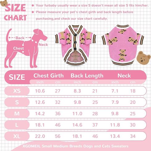 Small Dog Sweaters Cute Bear Knitted Dog Cardigans Clothes for Small Medium Dogs Soft Pet Puppy Cat Knitting Outfits Fall Winter Warm Boy Girl Dogs Knitwear Coat Apparel（Blue,X-Small） in Kuwait
