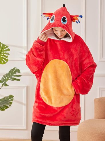 Laahoem Unisex Dragon Hoodie Men Women Oversize Animal Flannel Pullover Costume Soft Cozy Warm Adult Wearable Blanket Hooded in Saudi Arabia