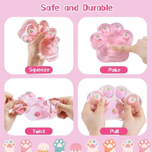Taba Squishy Toys Toys ، 4 PCS Cookie Taba Squishy Toys ، ألعاب تخفيف الإجهاد فائقة النعومة للأطفال البالغين ، ألعاب حسية مع تصميم لطيف ، تفضل بحفلات الإغاثة من القلق ، هدية إضافية من 4pcs taba paw in Kuwait