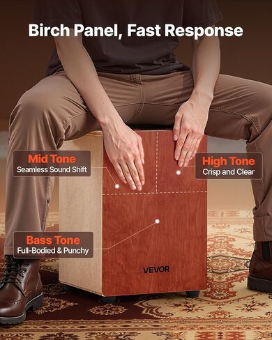 طبل مربع Vevor Cajon ، مع أسلاك كمين داخلية ، صندوق قرع خشبي خفيف الوزن ، آلة موسيقية طبل خشب البتولا المحمولة مع أقدام السيليكون ، للمبتدئين والمهنيين ، 12 × 12 × 17 في in Saudi Arabia