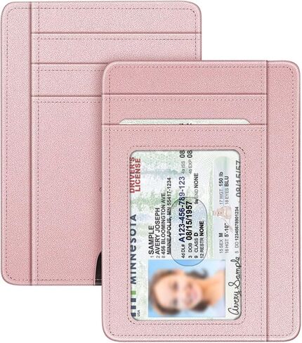 Fintie Slim Minimalist Pocket Pocket Wallet ، RFID Working Card Card Card Card Cards with Window for Men Women (Sandy Wave) in Saudi Arabia
