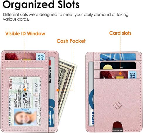 Fintie Slim Minimalist Pocket Pocket Wallet ، RFID Working Card Card Card Card Cards with Window for Men Women (Sandy Wave) in Saudi Arabia