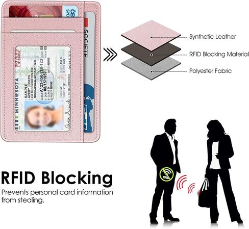 Fintie Slim Minimalist Pocket Pocket Wallet ، RFID Working Card Card Card Card Cards with Window for Men Women (Sandy Wave) in Saudi Arabia