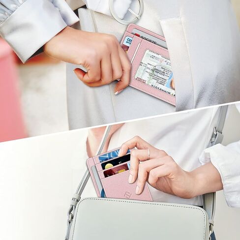 Fintie Slim Minimalist Pocket Pocket Wallet ، RFID Working Card Card Card Card Cards with Window for Men Women (Sandy Wave) in Saudi Arabia