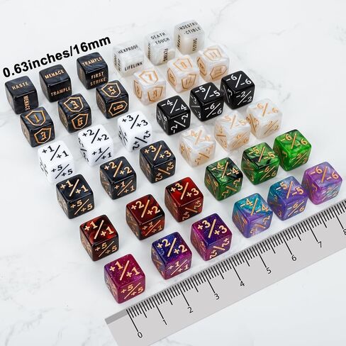100 Pieces MTG Dice Counters Set Bulk Ability Keyword Tokens Shield Life Counters 6 Sided Dice for Magic The Gathering TCG Card Gaming Accessories (Dice Set (A)) in Saudi Arabia