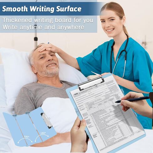 Trustnice Nursing Clipboard Foldable DIY Edition Medical Cheat Sheets Aluminum 3 Layers Foldable Clipboards Pocket Size Profile Clip Nurse Clipboards Notepad for Nurses Students, Teachers, Coaches in Kuwait
