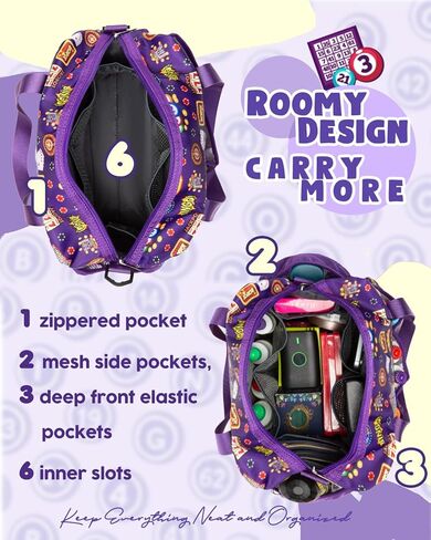 حقيبة Bingo مع جيوب ل Dabbers Dobbers Dotters - إكسسوارات لعبة الكازينو Bingo للبالغين وكبار السن - مضغوطة ، محمولة وأنيقة (أسود) in Kuwait