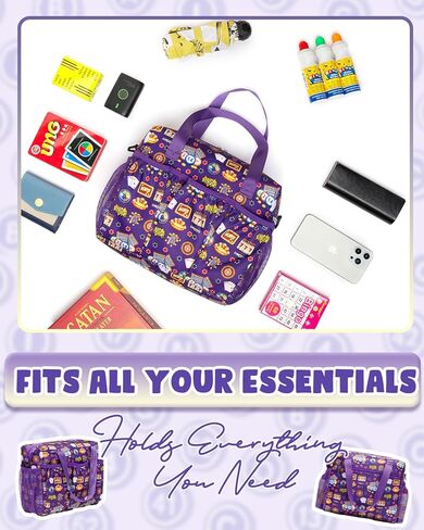 حقيبة Bingo مع جيوب ل Dabbers Dobbers Dotters - إكسسوارات لعبة الكازينو Bingo للبالغين وكبار السن - مضغوطة ، محمولة وأنيقة (أسود) in Kuwait