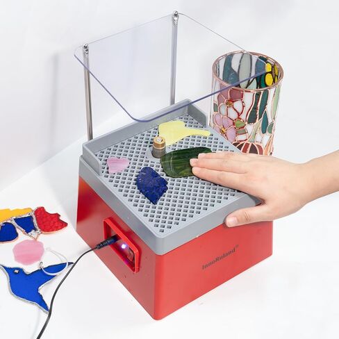 Stained Glass Grinder Mini DIY Grinding Tool, 9V 3.5A Portable Glass Grinder Kit with 5/8" Diamond Grinder Bit for Glass Processing Arts Etc. (Red) in Saudi Arabia