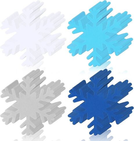 Kisston 360 Pcs Snowflake Cutouts Paper 3.9 Inch Winter Snowflake Shape Die Cuts Paper for DIY Projects Craft Classroom Bulletin Board Decor(White, Blue, Dark Blue,Classic Style) in Saudi Arabia