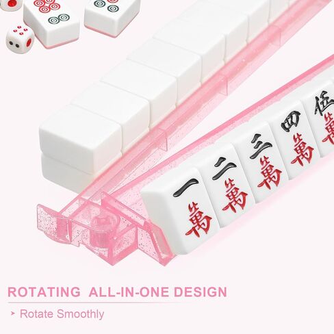 Mahjong Racks with Pushers 4PCS Set Majiang Tile Holder Acrylic Mahjong Racks Accessories and Gifts in Kuwait