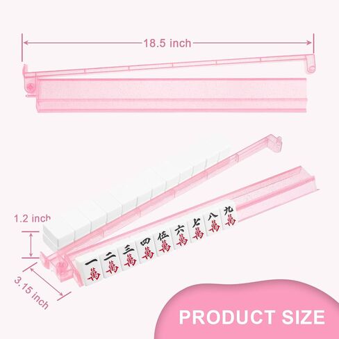 Mahjong Racks with Pushers 4PCS Set Majiang Tile Holder Acrylic Mahjong Racks Accessories and Gifts in Kuwait