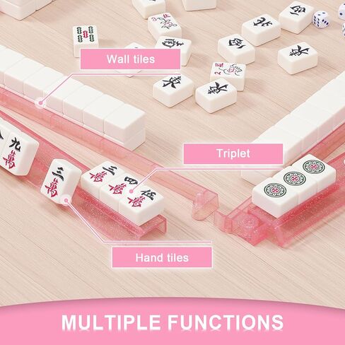 Mahjong Racks with Pushers 4PCS Set Majiang Tile Holder Acrylic Mahjong Racks Accessories and Gifts in Kuwait
