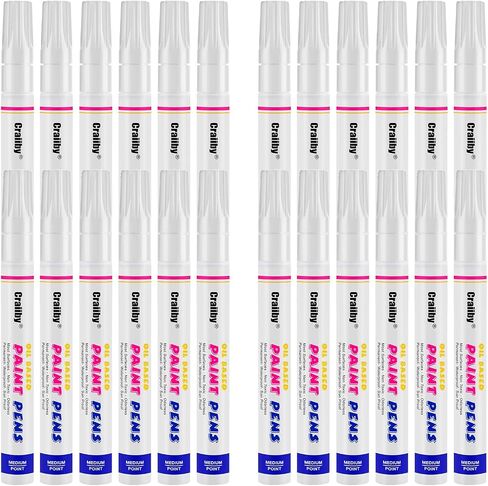 Orange Paint Markers, 24 Pack Oil-Based Waterproof Quick Dry Permanent Paint Pen Set for Rocks Painting, Wood, Fabric, Plastic, Canvas, Glass, Mugs, Metal, Tire, Stone, DIY Craft in Kuwait