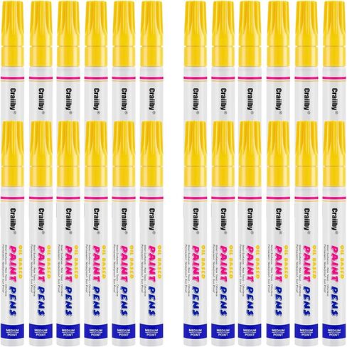 Orange Paint Markers, 24 Pack Oil-Based Waterproof Quick Dry Permanent Paint Pen Set for Rocks Painting, Wood, Fabric, Plastic, Canvas, Glass, Mugs, Metal, Tire, Stone, DIY Craft in Kuwait