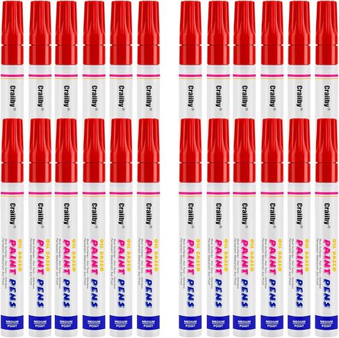 Orange Paint Markers, 24 Pack Oil-Based Waterproof Quick Dry Permanent Paint Pen Set for Rocks Painting, Wood, Fabric, Plastic, Canvas, Glass, Mugs, Metal, Tire, Stone, DIY Craft in Kuwait
