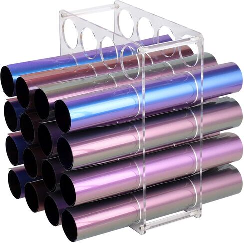 Vinyl Storage Rack 25-Holes Metal Vinyl Roll Holder White Craft Storage Organizer for Craft Room in Kuwait