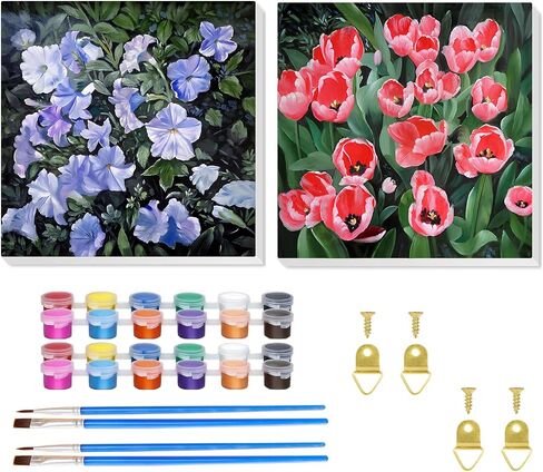 hkejoi 2 Pack Hummingbird Paint by Numbers with Frame, Hummingbird Paint by Numbers for Adults with Easel, DIY Crafts Painting by Number for Gift Home Wall Decor 8x12inch in Kuwait