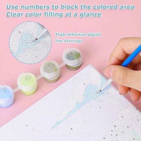hkejoi 2 Pack Hummingbird Paint by Numbers with Frame, Hummingbird Paint by Numbers for Adults with Easel, DIY Crafts Painting by Number for Gift Home Wall Decor 8x12inch in Kuwait